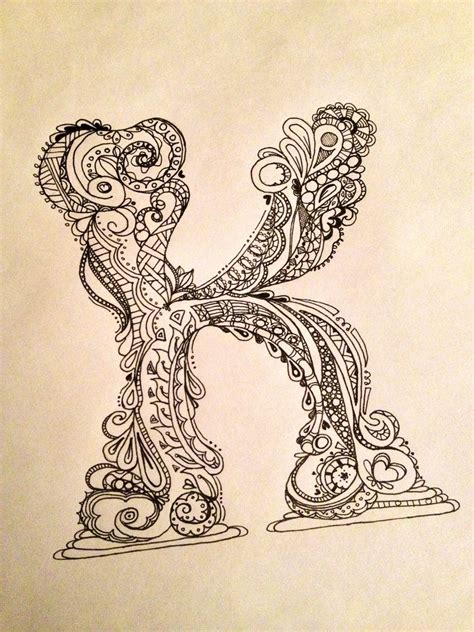 zentangled  doodle lettering tangle art drawings