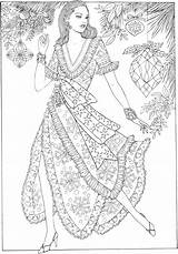 Coloring Fashion Doverpublications Colouring Pages sketch template