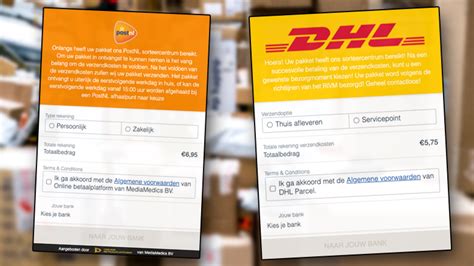 phishingcampagne namens dhl en postnl oplichters sturen valse mails  verzendkosten voor