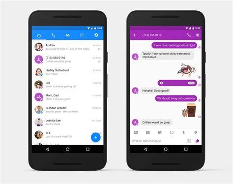 facebook messenger  send  receive text messages
