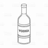 Vodka Drawing Bottle Outline Liquor Vector Symbol Russian Illustration Drawings Isolated Icon Country Glass Background Style Paintingvalley sketch template