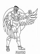 Falcon Coloring Pages America Captain Marvel War Civil Spiderman Drawing Superhero Panther Drawings Kids Man Printable Fighting Bad Color Template sketch template