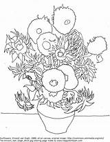 Gogh Sunflowers Girassois Drawings Sunflower Vincent Colorir Zonnebloemen Girassol Sonnenblumen Ausmalen Malvorlagen Happyfamilyart Tournesols Downloaden sketch template