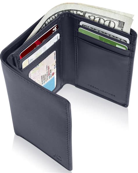 vegan leather trifold wallets  men cruelty   leather mens