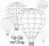 Balloon Air Hot Coloring Drawing Template Balloons Print Outline Pages Colouring Templates Clipart Patterns Printable Away Ballon Books Visit Tracker sketch template