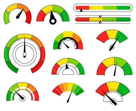 set   colored cartoon scales  arrows  vector art