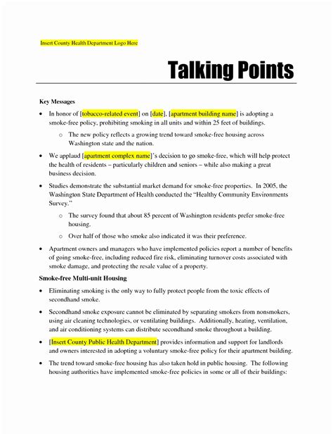 talking points template