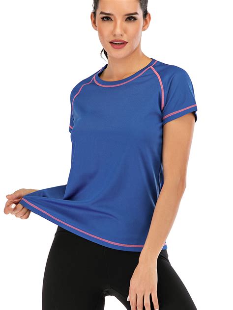 sayfut womens  size short sleeve tee yoga shirt workout tunics tops  xl whitepurple