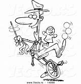 Unicycle Entertainer Male sketch template