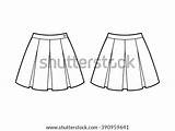 Skirt Pleated Pleats Coloring Template Flat Sketch Stock Illustration Shutterstock sketch template