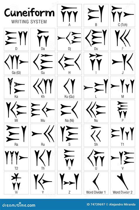 cuneiform writing system stock vector illustration  symbol