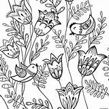 Coloriage Printemps Imprimer Dessin Colorier Oiseaux Coloriages Fleur Oiseau Exotiques Clochette Chant Mandala Clochettes Primanyc Jecolorie Scenery sketch template