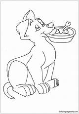 Hungry Pages Coloring Food Pup Puppy Puppies Bowl His Coloringpagesonly Kids Color sketch template