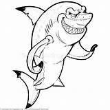 Shark Coloring Mean Cartoon Pages Color Getcoloringpages sketch template