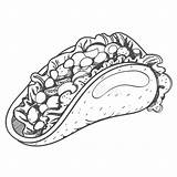 Taco Mexican sketch template