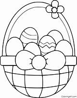 Easter Basket Coloring Pages Printable Print Easy Colouring Bunny Egg Kids Vector Template Book Size Format Choose Board sketch template