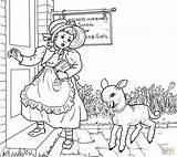 Mary Coloring Lamb Little Nursery Had Rhyme Pages Rhymes Printable Goose Mother Colouring Drawing Lyrics Sheets Kids Supercoloring Activities Fleece sketch template