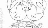 Colorare Innamorati Disegno Uccellini Valentino Uccelli Creativi sketch template