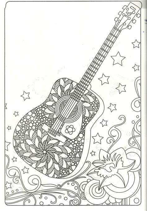 guitar page sheet coloring pages