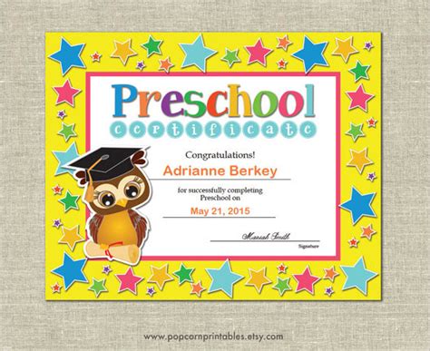 printable preschool graduation certificates russell website