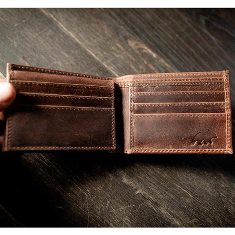 bifold top grain brown leather wallet  real leather company