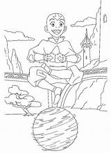 Aang Colouring sketch template