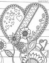 Coloring Pages Valentines Princess Doodle Disney Adult Printable Sheets Color Colouring Anniversary Heart Happy Getcolorings Alley Drawing sketch template