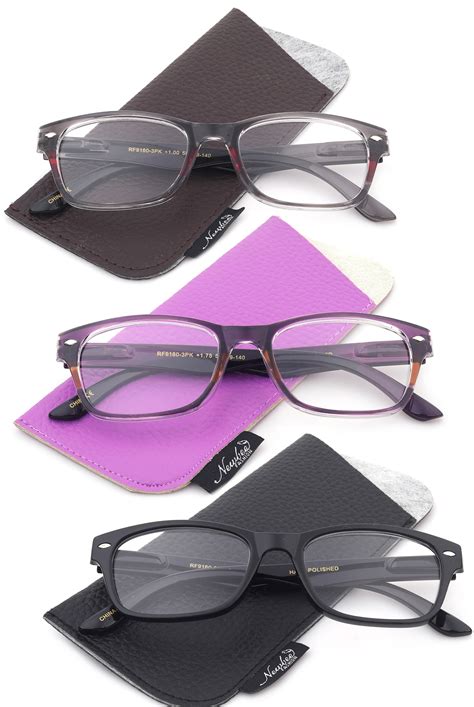 3 Packs Fashion Vintage Multi Colors Reading Glasses For
