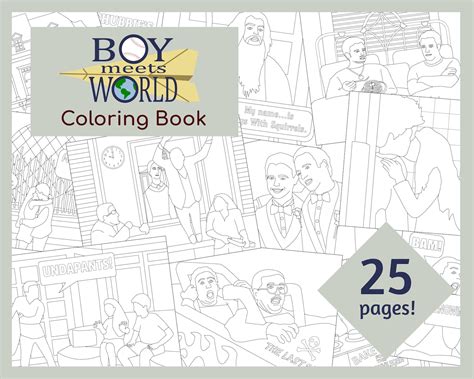 boy meets world printable coloring book  coloring pages instant