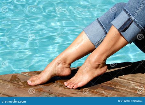 Bare Feet By The Pool Stock Image Image Of Feet Water 3132029