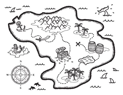 treasure map coloring page  getdrawings