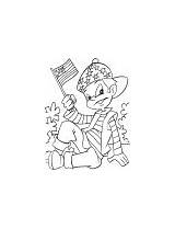 4th July Coloring Waving Flag Pages Parade sketch template