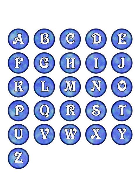 instant  abcs  blue alphabet letters  bottlecap images