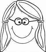 Clipart Face Glasses Girl Clip Girls Sunglasses Cliparts Kid Pages Boy Faces Colouring Clker Domain Public Large Library sketch template