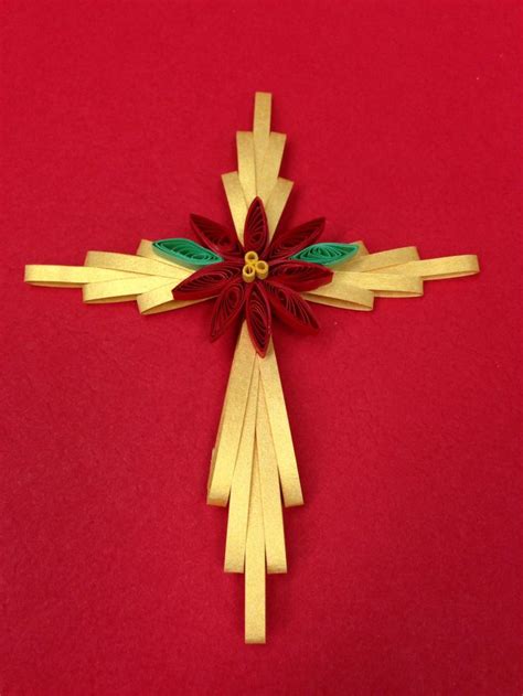 quilled cross  poinsettia ornament paper quilling designs