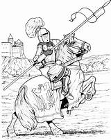 Coloring Pages Knight Horse Medieval Guard Knights Castle Printable Times Kids Print Colouring Dragon Color Adult Sheets National Cartoon Lovag sketch template