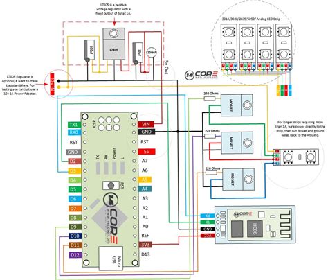 wiring   analog led strip  bluetooth android microcontroller