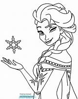 Elsa Coloring Frozen Pages Disneyclips Pdf Skating Winking sketch template