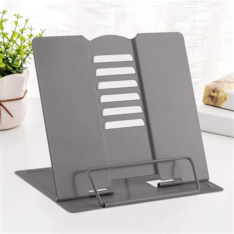 msdada desk book stand metal reading rest book holder angle adjustable stand document holder