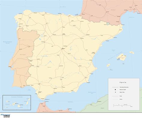 spain wall map  map resources mapsales
