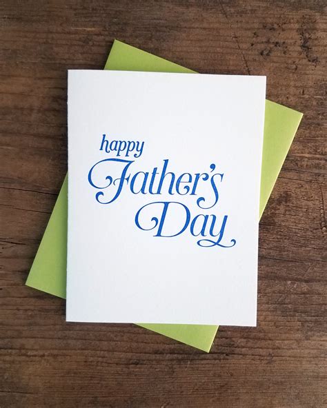 happy fathers day letterpress greeting card iron leaf press