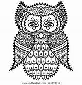 Owl Tribal Stock Vector Shutterstock Heart Vectors Royalty sketch template