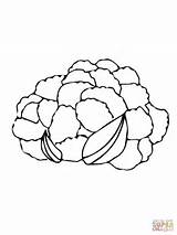 Coloring Cauliflower Pages Vegetables Head Print Printable Supercoloring Color Kids Recommended sketch template