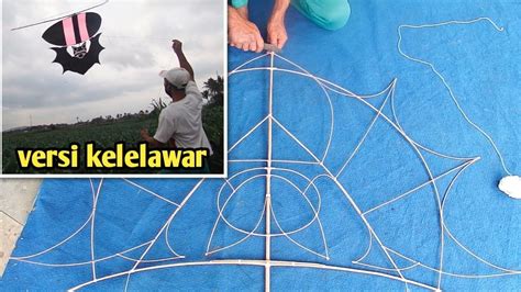 tutorialcara membuat layangan sawangan versi kelelawar