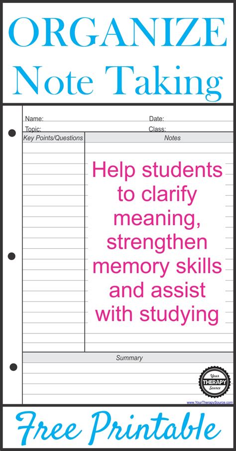 printable note  templates  cornell notes templates