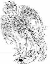 Coloring Pages Mythical Creatures Phoenix Fantasy Magical Face Deviantart Potter Harry Dragon Kissy Colouring Printable Drawing Fire Animal Adult Realistic sketch template