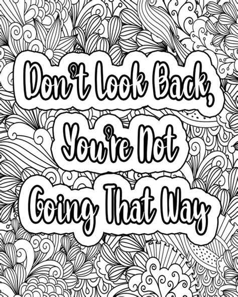 inspirational quotes coloring pages  adults zentangle etsy