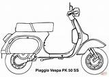 Vespa Scooter Piaggio Coloring 50 Pk Pages Drawing Printable Clipart Pdf Motorcycles sketch template