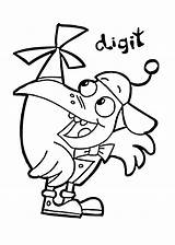 Cyberchase Digit sketch template