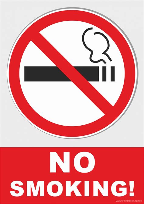 smoking prohibiting sign  printables